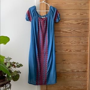 Madewell embroidered chambray dress